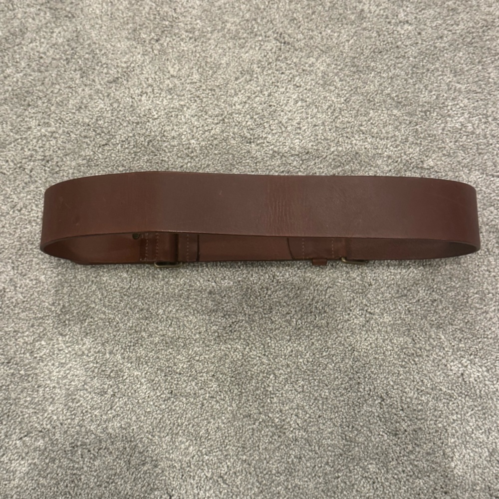 Vintage BURBERRY Brown Adjustable Womens Leather Belt Equestrian Wide - Picture 2 of 10